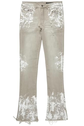 Men's Kodak Grey/White Painter Stacked Flare Jean2
