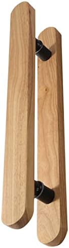 Rustic Solid Wood Glass Door Handle Set - Two Sided Modern Sliding Barn & Sauna Door Pull Push Handles for Indoor/Outdoor Use