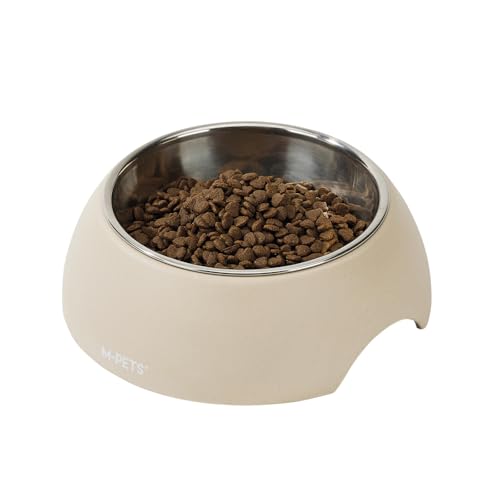 Petifam ECOバンブーボウル ペット用食器 フードボウル 2wayペットボウル セパレート 犬・猫用 すべり止め付き シンプルデザイン 小型犬〜大型犬 (サンド, 600ml)