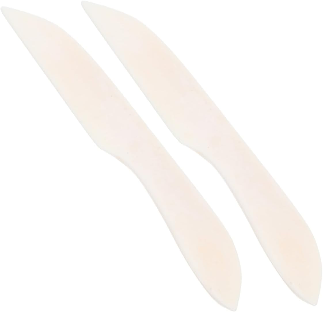 SEWOART Efficient Clay Cutting Polishing 2pc Bone Folder Tool for Bookbinding Leather Paper Crafting