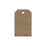 Mopec X500.61 Tarjeta kraft rectangular esquinas cortadas, Pack de 36, Cartulina, Multicolor, 3.2 x 5 cm