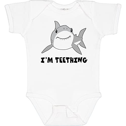 Image of inktastic I'm Teething Cute Shark Baby Bodysuit