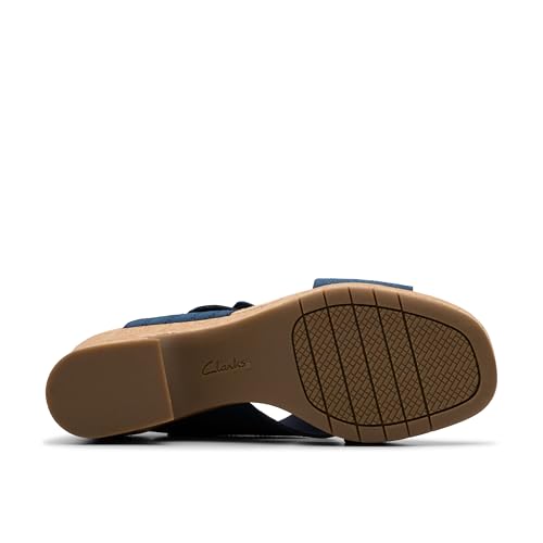 Image of Clarks Women Nerisa West Navy Nubuck 7.5 Wide
