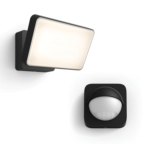 Philips Hue Welcome proyector exterior negro Hue White con foco led y detector de movimiento
