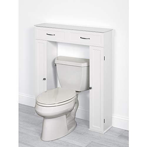 Zenna Home Lift Top Storage Console Cabinet Bathroom Spacesaver, White #TOP1