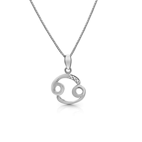 AMITSCHI® Sternzeichen-Kette aus 925 Sterling Silber - [verstellbare Sternzeichenkette für Damen] Perfekte Geschenkidee - Einzigartiges Sternzeichen Design - Krebs 22. Juni - 22. Juli
