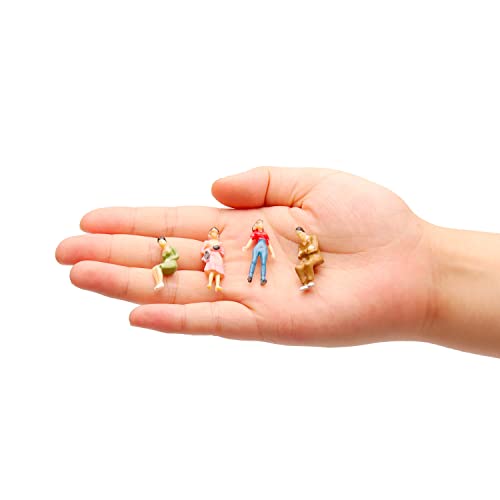 Hiawbon 1:50 Scale Miniature People Figures Mini Standing And Seated People Models Tiny Hand Painted People Figures For Miniature Landscape Train Railways Building Park Decoration,100 Pcs #TOP2