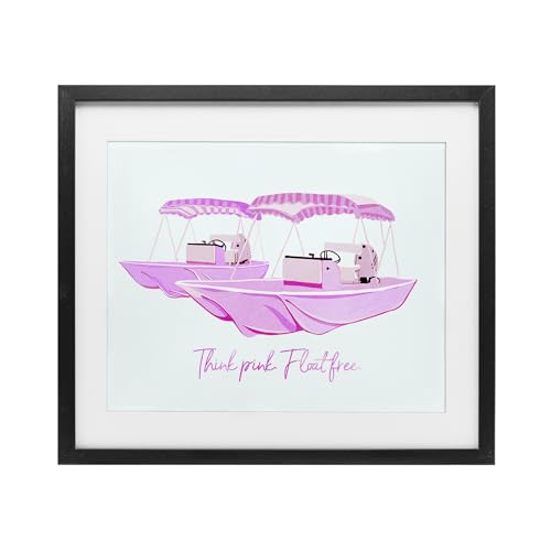 Affiche encadrée Stupell Industries Think Pink Float Free Boats par Ziwei Li 33x16 cm