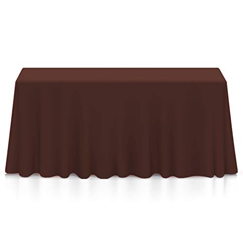 Lann's Linens - 90" X 132" Premium Tablecloth For Wedding/Banquet/Restaurant - Rectangular Polyester Fabric Table Cloth - Chocolate Brown #TOP9