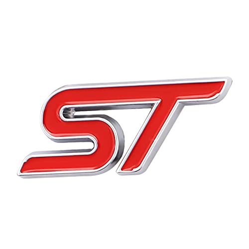 1st ST Emblem Klistermärken Som Passar Alla Fordonsdörrar Karossbagage Och Andra Föremål (rött silver)