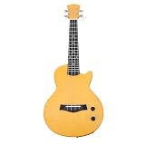 Generic 23 Inch Electric Ukulele with Bluetooth Connectivity, Okoume Wood Carbon Fiber Construction, Built in 600mAh Battery, Sound Mixing Via Phone, for Adult Beginners