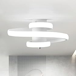 Lamparas Para Pasillo Modernas Kiwaezs Lámpara de techo LED moderna 22W, Lámpara de techo creativa para pasillo en espiral, Lámpara de techo de metal adecuada para pasillos, restaurantes, baños, escaleras, luz blanca 6500K