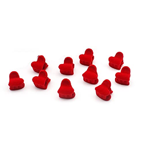 Pinzas pequeñas 30 pcs color rojo plastico miniatura 3