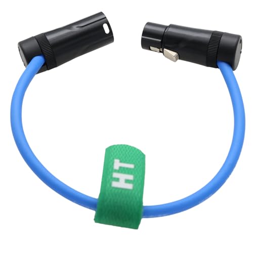 Cable XLR azul de perfil bajo para grabación de podcast y sonido directo con Zoom F8n