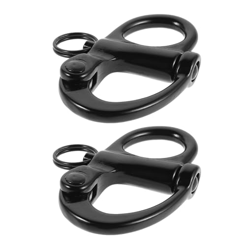 Abaodam 2 Pièces Lot de 2 Manilles à Ressort Fixe en Acier Inoxydable 69 MM, Mousquetons Pivotants Marins Résistants à la Corrosion, Accessoires de Gréement pour Voile et Navigation de