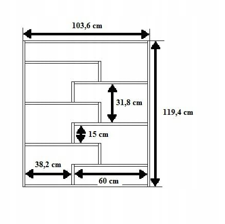KUBUTKU Libreria grande da parete con 7 scomparti