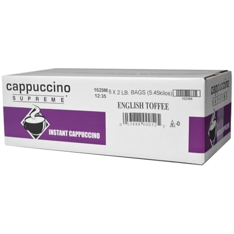Cappuccino Supreme English Toffee Instant Cappuccino Mix 6 x 2 lbs Cover