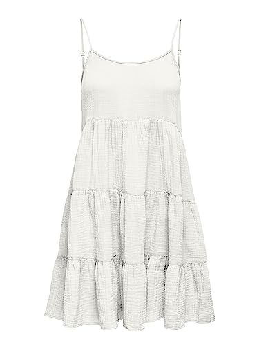 ONLY Women's ONLTHYRA Slip Dress WVN Kleid, Cloud Dancer, S