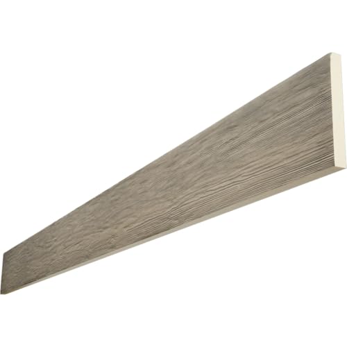 Timberthane Rough Sawn Faux Wood Beam, 1-Sided (Plank), 4"W x 72"L x 1"T, Almond Finish