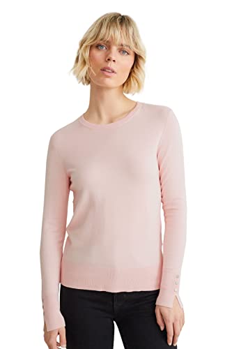 C&A Damen Pullover Rundhalsausschnitt Nylon|Viskose Unifarben rosa 2XL