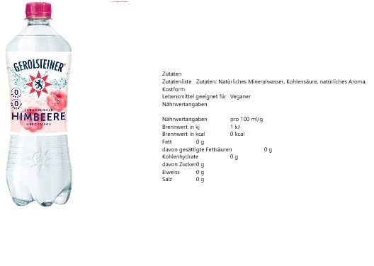 12 Flaschen Gerolsteiner Himbeer Aroma a 0,75 L inkl. EINWEGPFAND + Space Keks gratis a 45 g