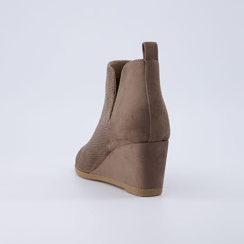 CUSHIONAIRE Women's Tito Wedge Bootie - Soft Vegan Suede, Memory Foam, Wide Width Available 5