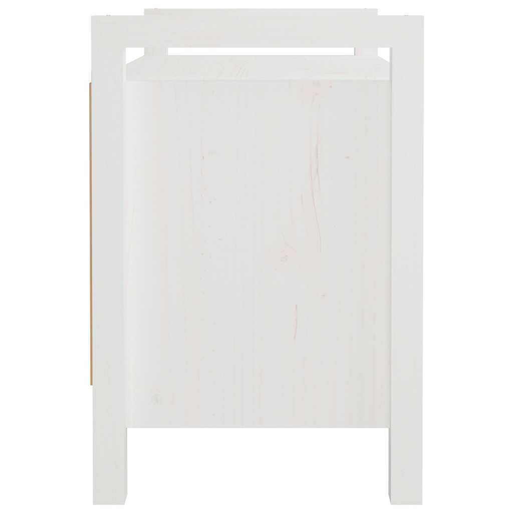 Ławka do korytarza, biała, 80 x 40 x 60 cm, lite drewno sosnowe, z miejscem do przechowywania butów i ubrań, idealna do przedpokoju, sypialni lub salonu
