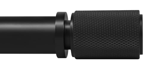 Ivilon Black Curtain Rods - Diamond Knurled Finial Design, 1 inch Diameter, Modern Window Treatment, 28 to 48 Inches.