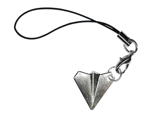 Miniblings Paper Plane Mobile Cell Phone Charm Pendant Pilot Planes Pilots Silver