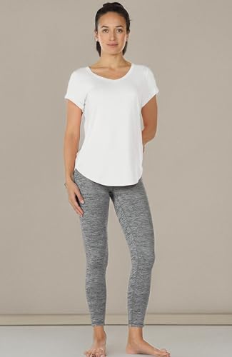 Image of icyzone Open Back Yoga Shirts for Women - Exercise Workout Tops, Athletic Short Sleeves, Running T-Shirts Loose Fit