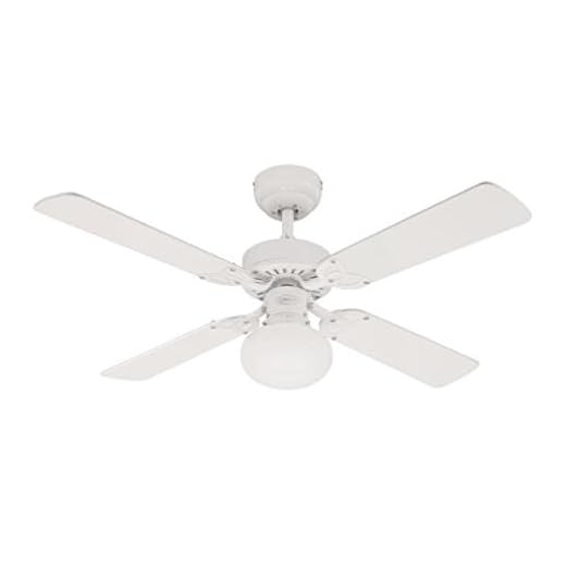 Westinghouse Ceiling Fans Vegas Ventilador de Techo, Metal, Acabado en Blanco con aspas Reversibles en Blanco/Pino blanquedado