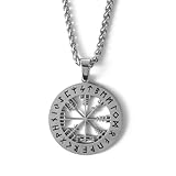 Generisch Edelstahl Anhänger Vegvesir/Wikingerkompass Wikingerschmuck Runen