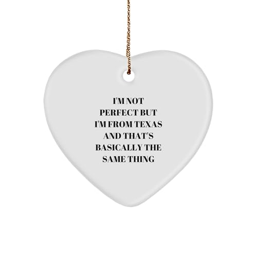 Funny Texas Heart Ornament Gifts from Friends for Texas Lovers