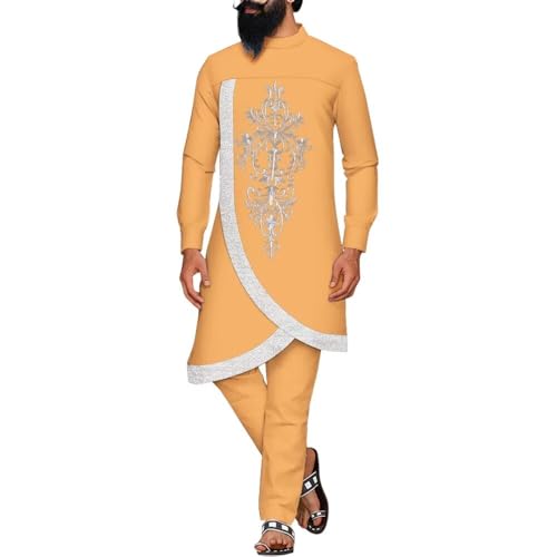 African Traditional Clothes for Men Dashiki Suit 2 Piece African Men Attire Embroidered African Mens Outfit