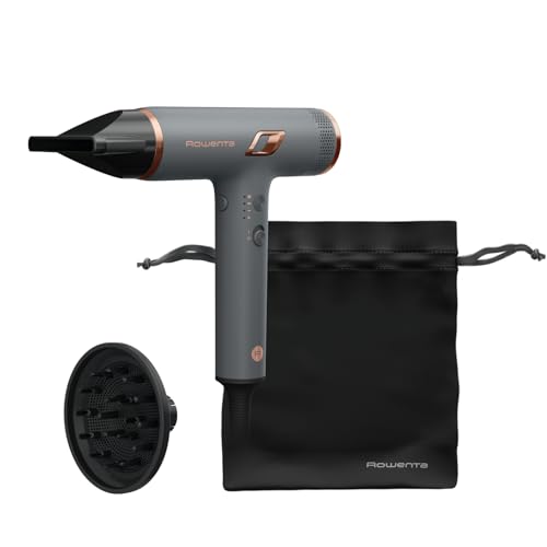 Rowenta Nano - Secador Profesional Compacto, ligero, Flujo de aire de 266km/h Motor de Alta Velocidad, Tecnología Ionic Control, Secado Rápido y Brillo Intenso, 2100W, HY8120
