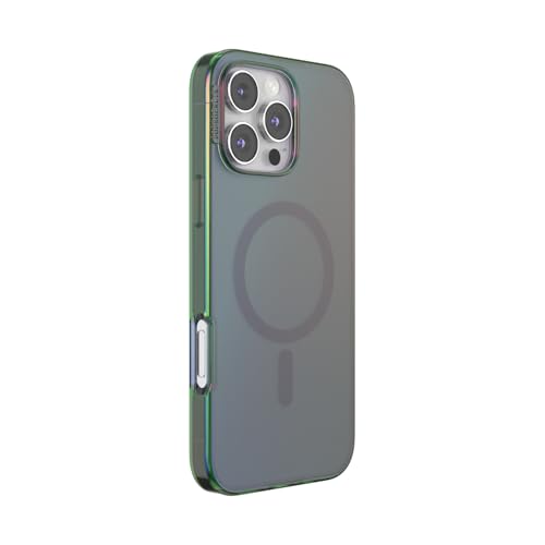 Image of POPSOCKETS Polycarbonate iPhone 16 Pro Max Protective Case Compatible with Magsafe, Phone Case for iPhone 16 Pro Max, Wireless Charging Compatible - Nightshade,Green