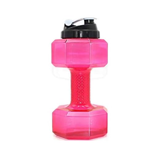 Sports Water Bottle, Large Durable Portable Leakproof BPA Free Water Bottle Clear Water Bottle Sport Water Jug Cycling Water Bottle for Fitness Camping Bicycle Gym, Dumbbell Water Bottle (Red)