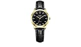 Rotary Ladies' Diamond Set Dial Black Leather Strap Watch