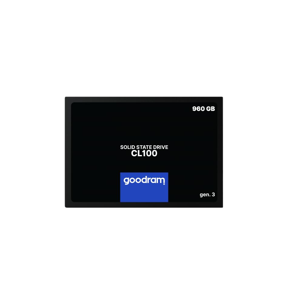 goodram SSD 960GB CL100 Gen.3 Solid State Drive SSD mit SATA III Interface 3D TLC NAND Flash Speicherchips 2,5 Zoll zur Beschleunigung Ihres PCs bis zu 10 Mal Schwarz 960 GB