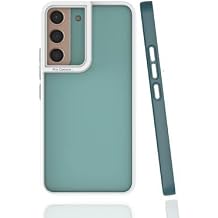 Elfia Samsung Galaxy S22 ile Uyumlu Silikon Mat Renk Kenarl  Kamera Lens Korumal  K l f, Mima Koyu Ye il