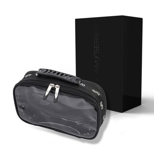 GlamSeries GlamTraveler Estuche Organizador para Bolso 270 x 165 x 75 mm, Neceser de Maquillaje Recubierto PVC con Tapa Transparente