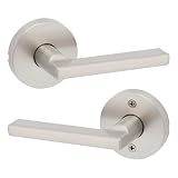 Kwikset Halifax Interior Passage Door Knob, Round Handle for Closet and Hallway Doors, Non-Locking Doorknob in Satin Nickel, with Microban Protection