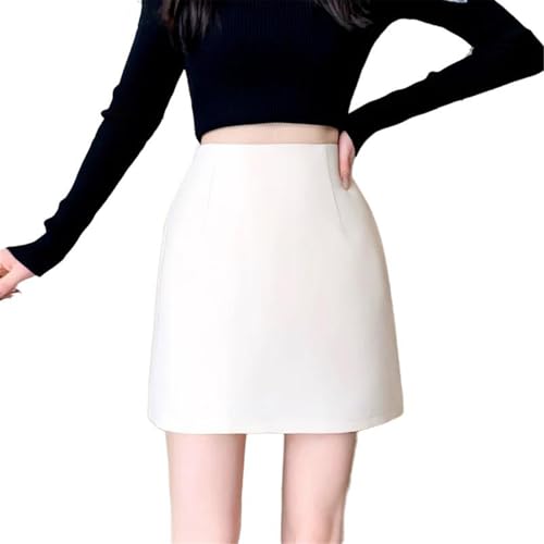 Women's High Waist Gray Cotton A-Line Thin Short Skirt4