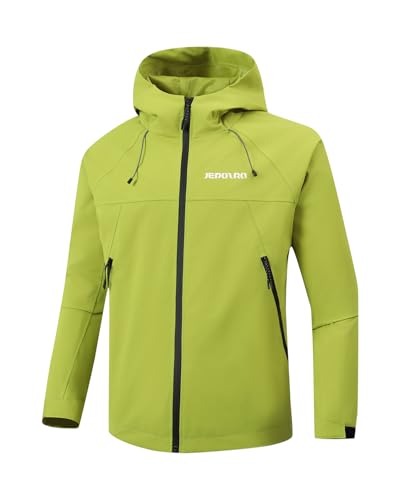 JEPOZRA Regenjacke Herren Wasserdicht Atmungsaktiv Fahrrad Jacke Leichte Windbreaker Outdoorjacke Kapuze Freizeitjacke zum Freizeit Wandern (XXL, Grün)