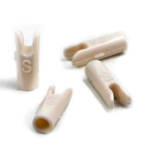 PHILOCS 60 pz Freccia Pin Cocche Taglia L e S per ID 3,2 mm ID 4,2 mm ID 6,2 mm Albero, Plastica Freccia Tails, Sostituzione Cocca, DIY Tiro con L'Arco Accessorio per Frecce (S White 2)