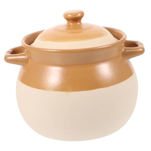 NIYANGLE Olla de para Guiso con Diseño Vintage Resistente Fuego Directo para Sopa Fideos Arroz y Estofados Hogar y Restaurante