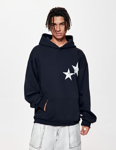 Vamtac Embroidered Star Graphic Hoodie at Front and Back Y2K Oversized Long Sleeve Pullover 2025 Trendy Outfits