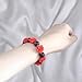 MLEPUS Rose Flower Bracelets for Women Vintage Elastic Simulated Coral Bead red and black Bracelet Fashion Jewelry Mother Bracelet Anniversary Christmas Jewelry Gift