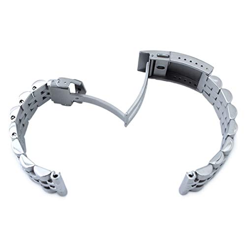 Strapcode 22mm Angus-J Louis Watch Bracelet Straight End 1.8-Universal version, V-Clasp Brushed