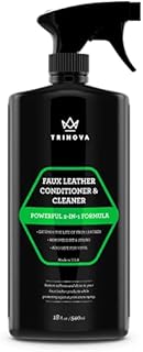 TriNova Leatherette, Vinyl and Faux Leather Cleaner & Conditioner - Keep Seats, Jackets, Pleather, Handbags, Sofas, Couches, Shoes, Boots & More Looking New